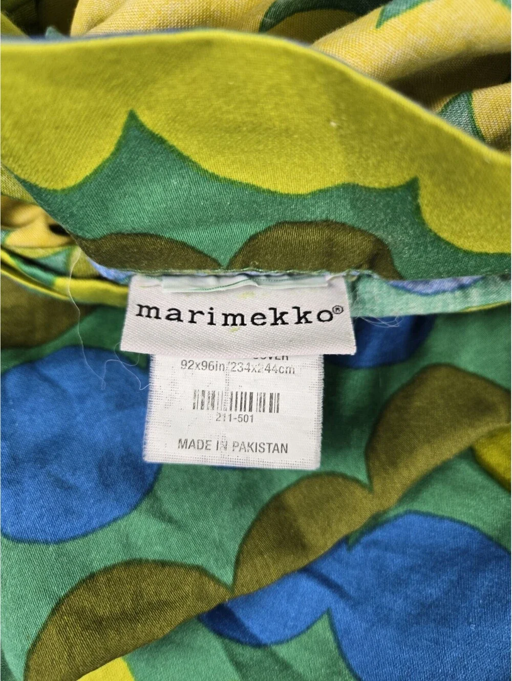 Marimekko X Crate & Barrel Rasymatto Teal Full/Queen Duvet Cover No Shams